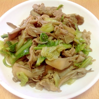 豚肉と舞茸・キャベツの肉野菜炒め♪